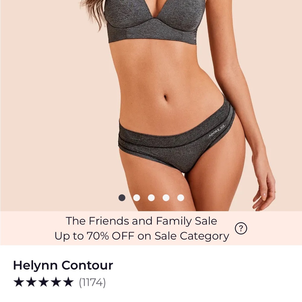 Adore Me Dark Gray Bra Set